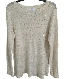 Time and Tru Sparkly Sequin Tie Back Sweater Sz XL