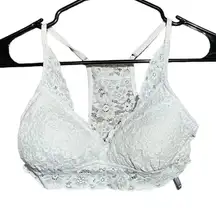 Aerie White Floral Lace Bralette Size‎ Medium (adjustable straps)
