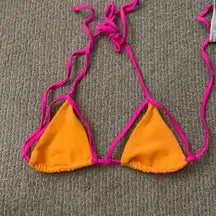 frankie's bikinis Orange/pink triangle top