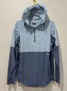 Moxie Cycling Sz Medium Hooded Quarter Zip Pullover Color Block Windbreaker