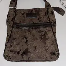 CREATIVE MEMORIES BRAND… BROWN FLORAL QUILTED BAG ADJUSTABLE STRAP
ZIP POCKETS