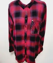 Arizona wine checkered button down size xl