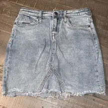 Mossimo Blue Jean Frayed Mini Skirt - Size 0/25