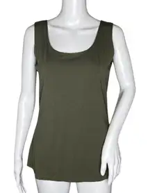 Joseph Ribkoff Shirt Women 4 Olive Green Tank Shell Layering Neutral Minimalist‎