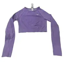 Gymshark VITAL CROP Digital Violet Purple Fitted Long Sleeve Top Size SMALL