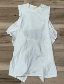 Anthropologie Kimchi Blue White Tie Back Ruffle Tank Top Women’s Small