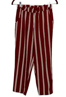 Womens Retro Wide Leg Boho Ankle Crop Pants, Red S NWOT