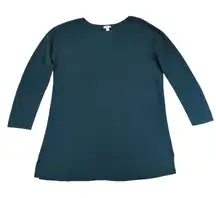 j.jill Womens Merino Wool Washable Sweater Tunic Emerald Green Size Medium