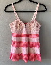 Free People  tank top boho festival sz 0 crochet