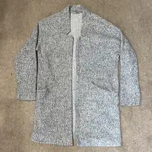 Zara Light Grey Fleece Long Blazer Cardigan Size S