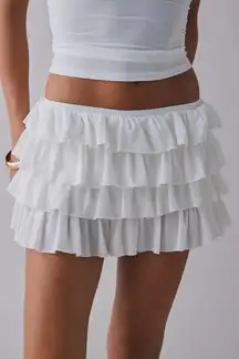 Urban Outfitters Out From Under Cammy Ruffle Trim Micro Skort White NWT Size XS MSRP $45 
