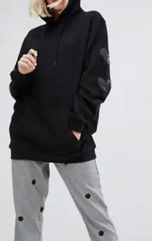 Lazy Oaf Black Like Your Heart Hoodie Women’s Size Large