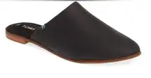 Toms Jutti Mule Black Leather Slide On | Size 6.5