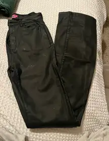 Edikted Pants Leather Flare Black