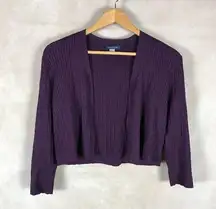 TOMMY HILFIGER Women's Purple Soft Cableknit Shrug Cardigan NEW Medium