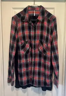 Free People Plaid Button-Up Shirt