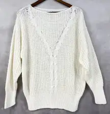 Cottagecore Handmade Womens Sweater L Retro Cable Knit Coastal Grandma Minimal