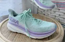 Hoka One One Clifton 9 Sunlit Ocean Lilac Mist Road-Running Sneakers Size 10.5