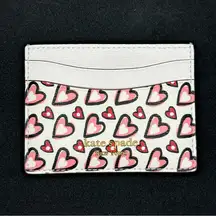 Kate Spade New York Morgan Heart Print Card Holder Cream Multi