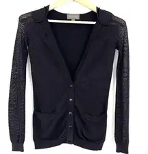 Zac Posen+Target Collab Sweater Womens XS Cardigan Knit Shimmer Button Up Preppy