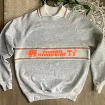 Lee VTG Hansen Hardware Crewneck Sweatshirt Size Large Rare  Gray Collared Unique