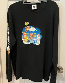 Teddy Fresh Black Long Sleeve Tee with Care Bears Design