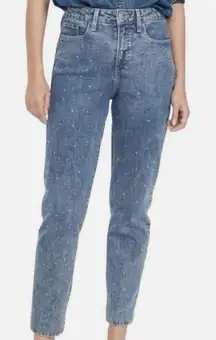 Old Navy High Waist OG Straight Rhinestone Embellished Ankle Jeans Size 12 P