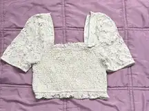 White Lace Crop Top