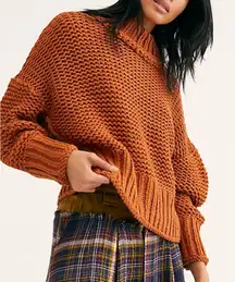 MY ONLY SUNSHINE MOCK NECK SWEATER RUST ORANGE