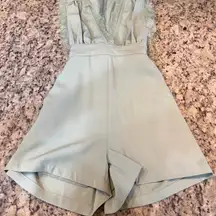 Altar'd State Light Sage Green Lace Accent Romper