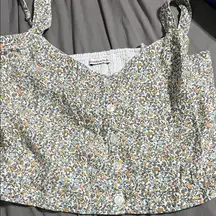 Abercrombie & Fitch Floral Button-Front Camisole Smocked Back Size XL