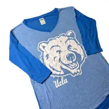 UCLA Bruins T Shirt Women M Blue PINK Victoria's Secret‎  Bear Graphic Oversized