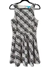 Nanette Lepore L’amour Diamond Print Fit & Flare Knee Length Dress Size Large