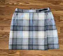 Super Cute L.L. Bean Wool Plaid Faux Wrap Skirt!