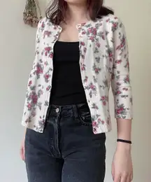 Floral Lamb’s Wool Cardigan