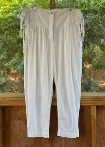 Free People Women's White Tapered Baggy Pants Size M