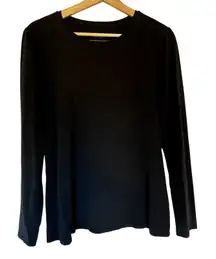 purejill stretch-cotton crewneck tee women's size medium pima cotton black top