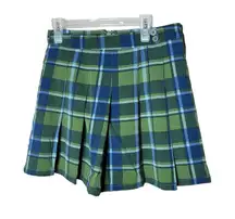 WeWoreWhat‎ Green Blue Classic Plaid Tennis Skirt NWT Size 2