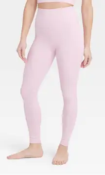 Light Pink High Waisted 27” Ribbed Leggings Medium