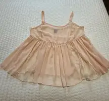 Torrid Light Peach Pink Lace Sheer Cami Camisole Lingerie Top Plus Sz 1 1X