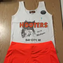 B71 #9 Sexy Hooters Girl Worn Uniform Tank/Shorts From Bay City MI Size Medium