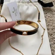 NWT Kate spade bangle and necklace set blk/gld