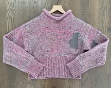 3.1 Phillip Lim Mock Neck Cropped Sweater in Pink, Grey, Silver Size Medium