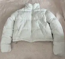 White Cropped Jay Jay Puffer Jacket Size 6 Au