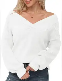 White off the shoulders sweater