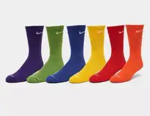Nike Purple Green Crew Socks Athletic Hosiery