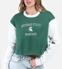 Hype and Vice NWT Michigan State Rookie Sweater Pullover Raglan Fleece Cropped
