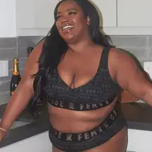 NWT Savage Fenty Women's Bralette Bra in All Over Black Print Size 1X NWT