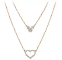 Disney double layered heart necklace rose gold layer preloved hearts heart