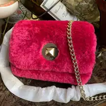 Authentic KATE SPADE FAUX FUR TURNLOCK Small CLUTCH/Crossbody